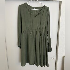 Old Navy Olive Green Dress with Tassel Detail